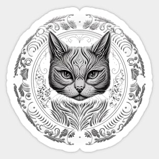 cute Black and white cat Sticker